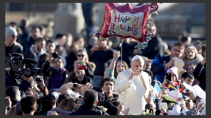El Papa este miércoles en Plaza San Pedro en el día de su cumpleaños.