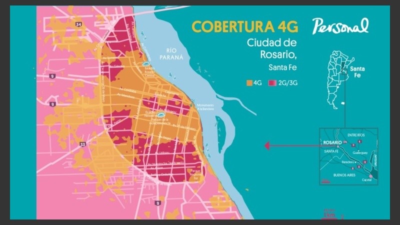 El despliegue del 4G en Rosario. 