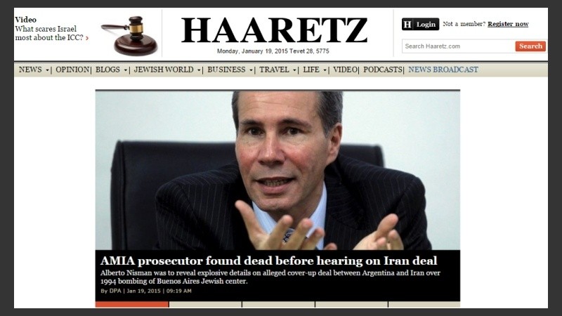 Haaretz: “Fiscal de la Amia fue encontrado muerto antes de una audiencia sobre el acuerdo con Irán”.