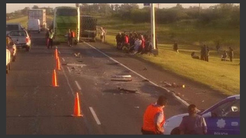Una imagen del accidente en la autopista. 