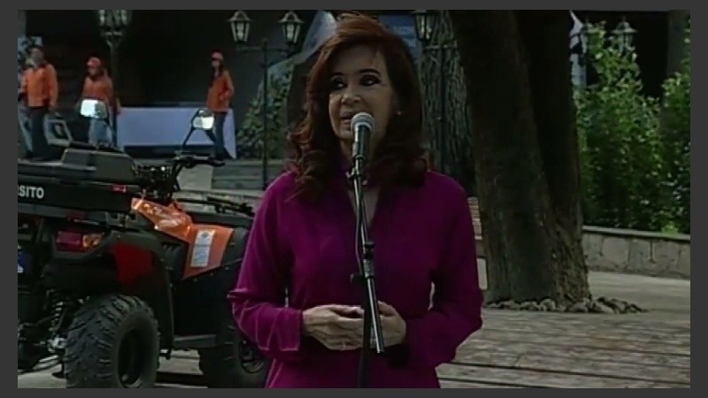 Cristina brindó un breve discurso en El Calafate.