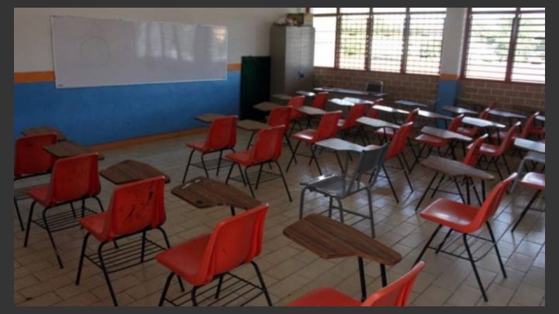 Un aula vacía, la imagen concreta de un paro.
