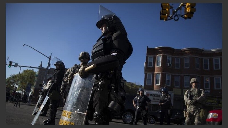 Fuerzas de seguridad saturaban este martes la ciudad de Baltimore. 