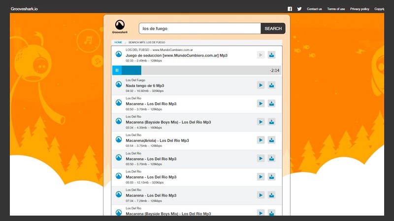 Así se ve la interface de Grooveshark en su nuevo dominio