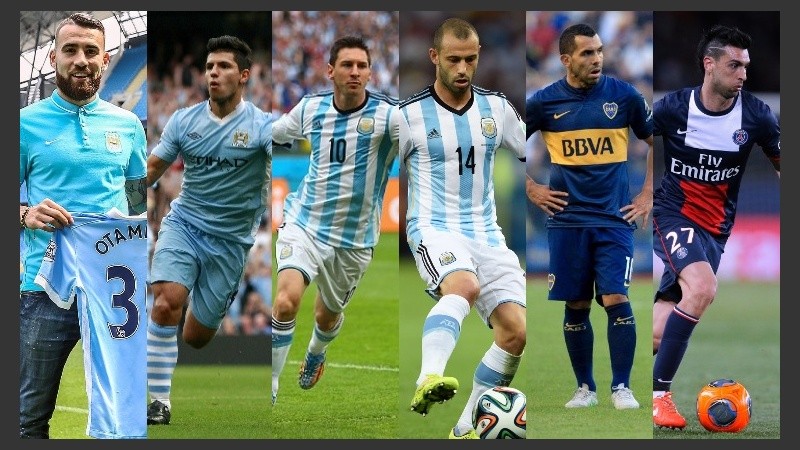 Otamendi, Agüero, Messi, Mascherano, Tevez y Pastore, los nominados.