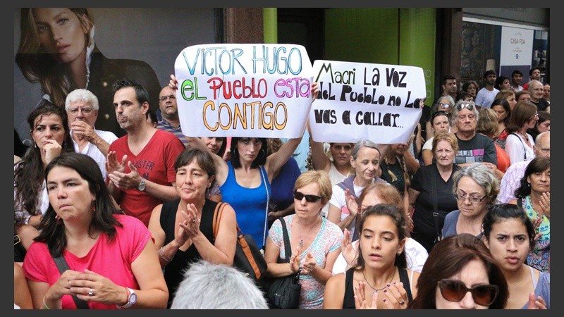 La concentración en Sarmiento al 800, en Rosario.