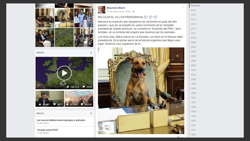 La imagen que levantó polémica: Balcarce, el perro PRO, sentado en el sillón de Rivadavia