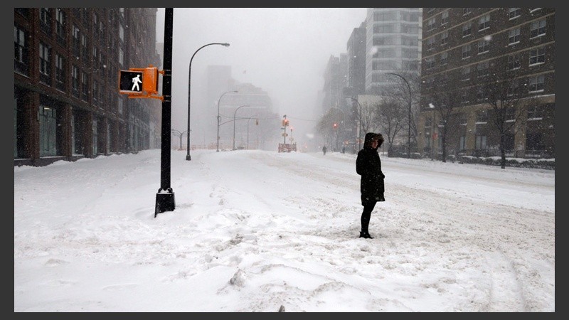 Una de las calles de Nueva York durante el temporal. (EFE)