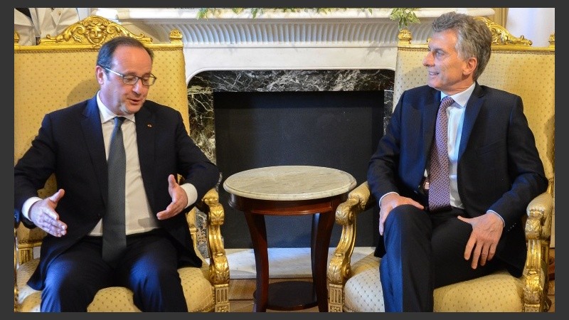 El líder francés se reunió con Macri en la Rosada.