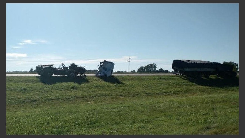 La imagen de los camiones que protagonizaron el accidente. 