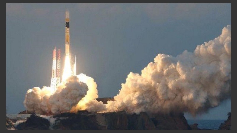 El momento del lanzamiento del satélite japonés. 