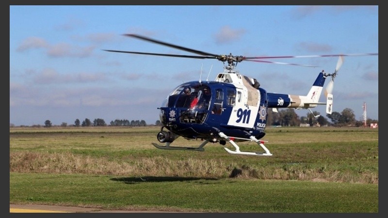 El helicóptero policial.