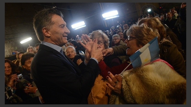 Macri en el acto con jubilados el viernes pasado.