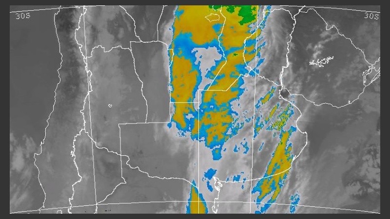 La imagen satelital del Servicio Meteorológico.