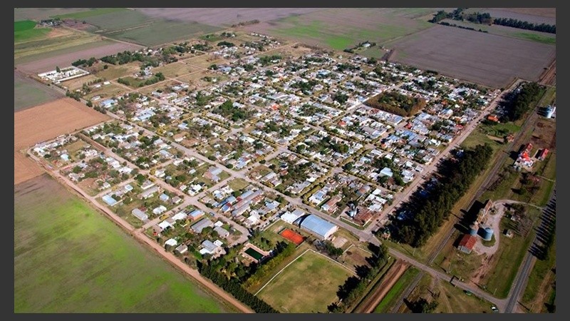 Vista aérea de la localidad de Villa Mugueta.