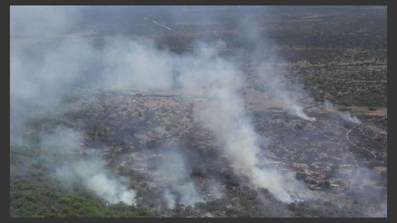 Los incendios en la zona de Traslasierra.