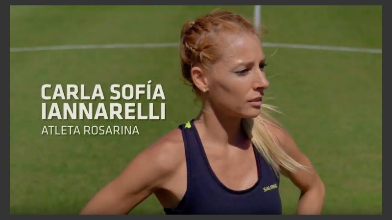 Sofía Iannarelli, la atleta rosarina que unió corriendo ambos estadios. 