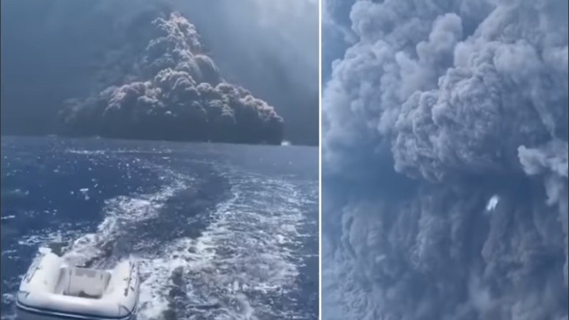 Impactantes imágenes registradas por los turistas que huyeron del Stromboli.