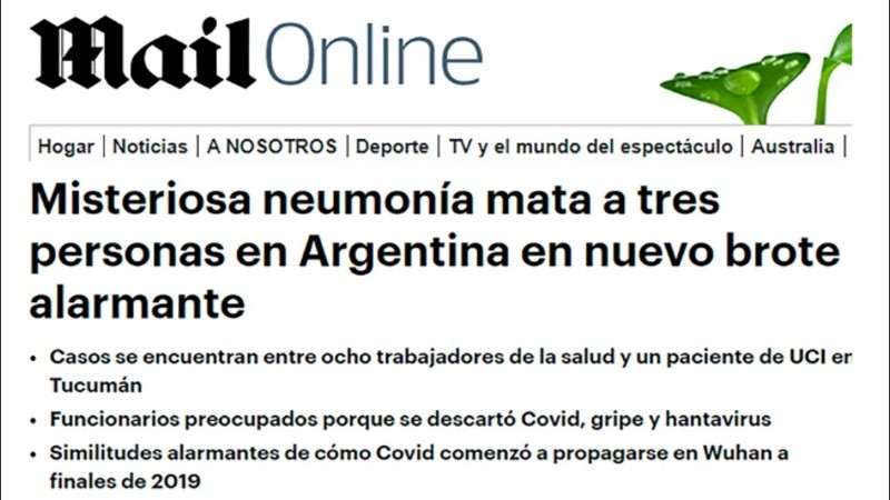 Una nota del Daily Mail destacó que el caso argentino presenta “similitudes alarmantes”.