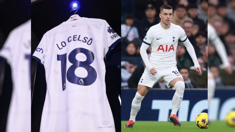 Giovani Lo Celso, el ex Rosario Central con la camiseta número 18 del Tottenham Hotspur.