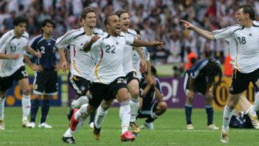Los alemanes festejan su pase a las semifinales.