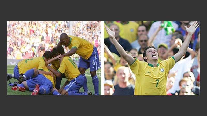 Dos de Elano y uno de Kaká para la goleada de Brasil. 