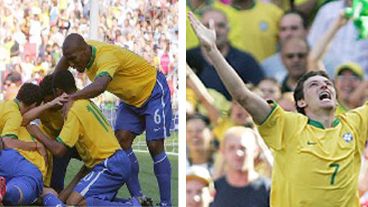 Dos de Elano y uno de Kaká para la goleada de Brasil.