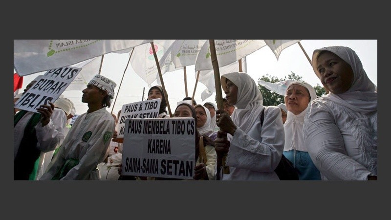 También en Indonesia hubo protestas contra el Papa (EFE). 