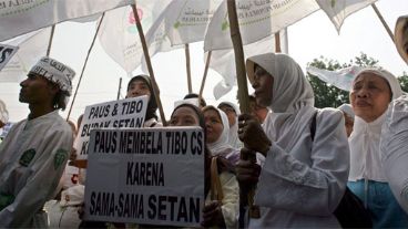 También en Indonesia hubo protestas contra el Papa (EFE).