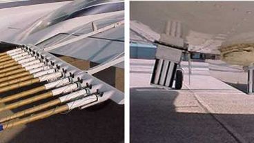 Los cartuchos de inyección van adosados a las alas.