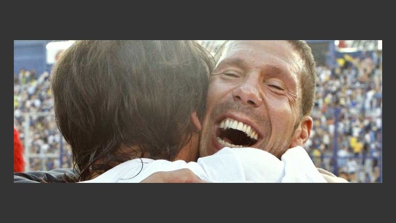 La alegría del Cholo Simeone, el padre de la criatura (EFE).