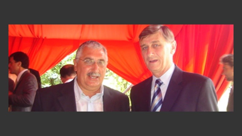 Hermes Binner y el cónsul de Brasil en Rosario Ricardo Diap.