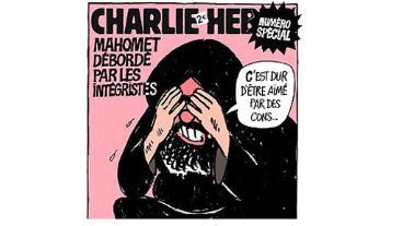 El dibujante Cabu, muestra a Mahoma llorando mientras dice: "Es duro ser amado por todos".