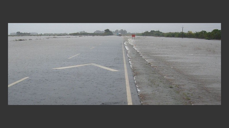 Gustavo envió una foto de cómo se ve la ruta 34 a la altura de Totoras.