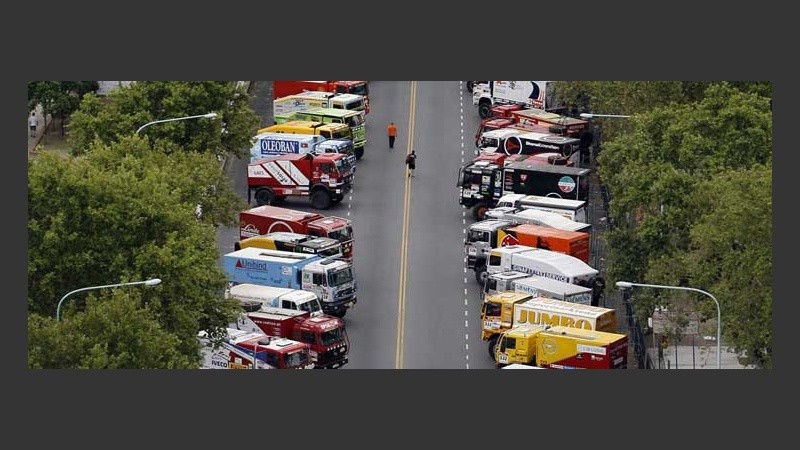 El despliegue en la largada simbólica en Capital.