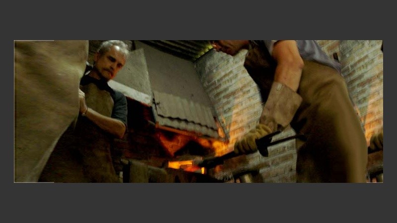   Los forjadorse alrededor del yunqe. 