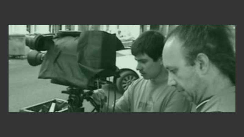 Charly López en medio del rodaje de 