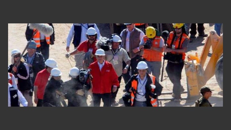 El presidente chileno viajó a la mina para participar del operativo de liberación.