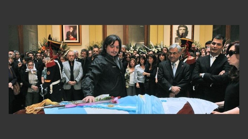 Máximo, Cristina y los presidente Piñera y Correa.