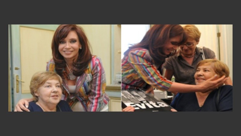 Junto a la presidenta en uno de los últimos homenajes públicos.