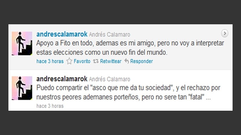 Calamaro apoyó a Fito vía Twitter.