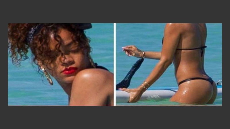 Rihanna disfruta del mar.