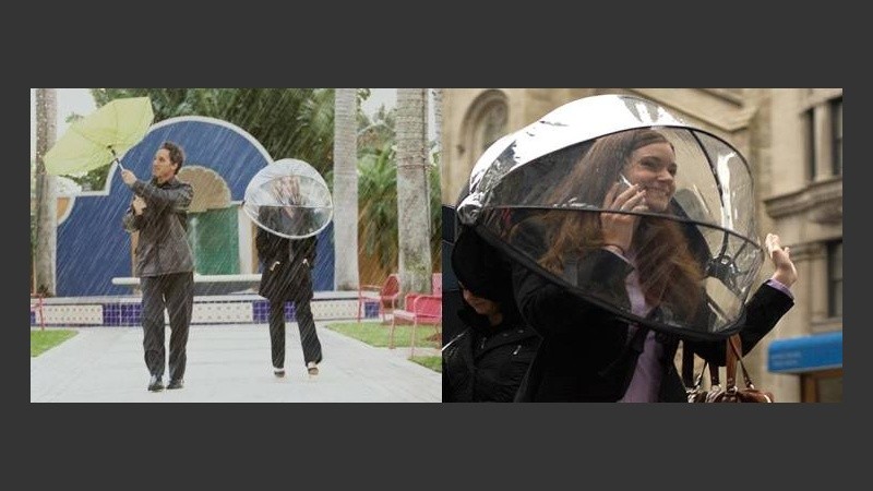 Nubrella permite que las personas utilicen sus manos normalmente.