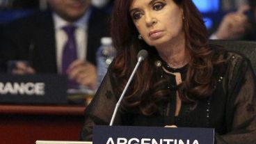 La mandataria argentina durante las deliberaciones.