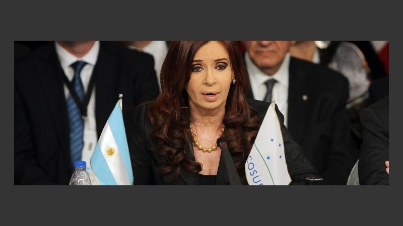 La presidenta argentina en la cumbre de Mendoza.
