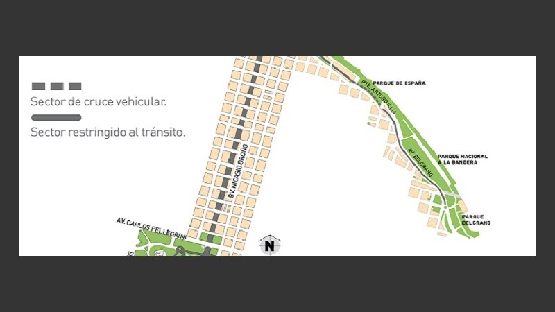 El nuevo tramo por Belgrano (hacé click para ver mapa completo).