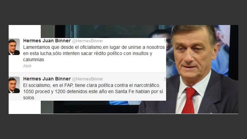 Binner se sumó a la polémica con tres tuits.