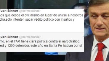 Binner se sumó a la polémica con tres tuits.