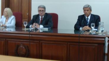 Los miembros del Tribunal Oral Federal Nº 2 de Rosario.