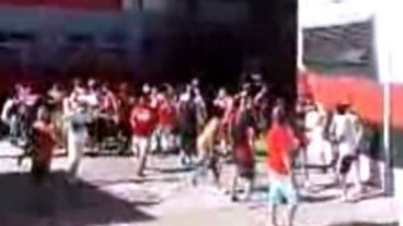 Lo que sucedía en Newell´s el domingo no fue tomado por las cámaras.